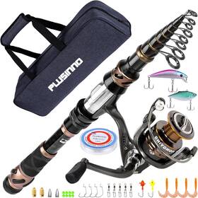 Splfbo04-fba Nobrand Telescopic Fishing Rod And Reel Combo - Carbon Fiber 12 1 Bearings