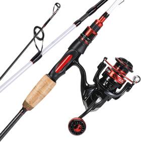 T-w-2.1-2000 Nobrand Medium Heavy Fishing Pole And 2000 Spinning Reel Combo For Bass