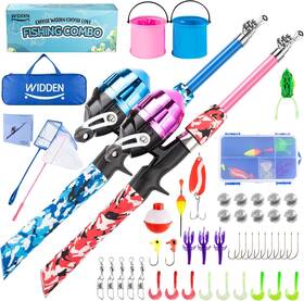 Wfk-2-bp Nobrand Portable Telescopic Fishing Pole For Kids With Tackle Box And Net