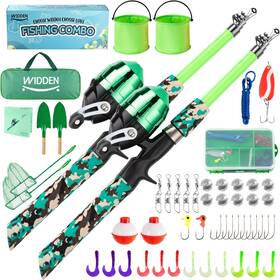 Wfk-2-gg Nobrand Portable Telescopic Fishing Pole For Kids With Reel Tackle Box And Net