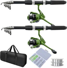 Yyk666 Nobrand Telescopic Fishing Rod Combo With Reels And Bag For Travel 2pack