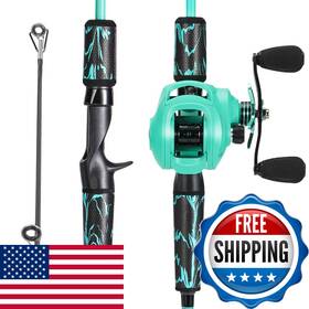 One Bass B0cqx4prv3 Fishing Rod And Reel Combo Im6 Graphite 2pc Blank Baitcasting
