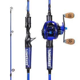 Qb210l-cb200-r One Bass Fishing Rod And Reel Combo Im7 Graphite 2 Pc Blank Baitcasting Spinni