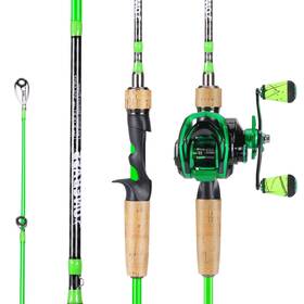 Zb-lqlqb210 One Bass Gt Spinning And Casting Reel 2piece Fishing Rod Combo Durable Graphite Ult