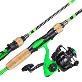 Zb-lqlzb198 One Bass Gt Spinning And Casting Reel 2-piece Fishing Rod Combo Durable Graphite Ro