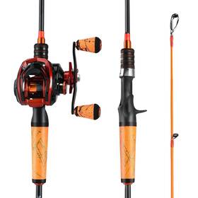 Zhang-2.1m One Bass Fishing Rod And Reel Combo Medium Fast Baitcasting 24-ton Ca