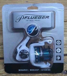 Mon30sp Pfl Ger 043388468468 Pflueger Monarch Fishing Reel White/teal/black. Brand New. Spinning