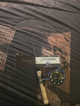 Pressint721ml Pflueger President Elite Tech Ice Fishing Rod And Reel Combo Cork Handle