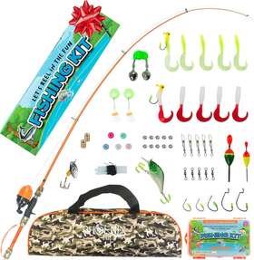 Phoenixhit 738223090088 Kids Fishing Pole Tackle Box Kit Telescopic 5 Feet
