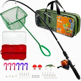 Play22 850713008370 Fishing Pole For Kids - 32 Set Rod Combos Poles I