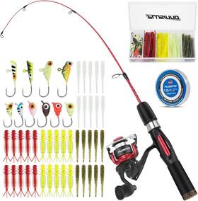 3dice-09 Plusinno Ultralight Ice Fishing Rod And Reel Combo 25 Inch /26 /27 /28 Sensitive Ic