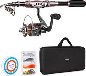 671018 Plusinno Fishing Rod And Reel Combos Carbon Fiber Telescopic Pole With R