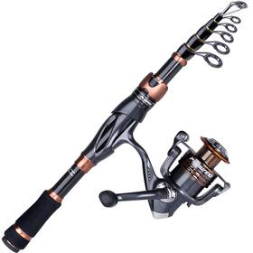 B087cx74rg Plusinno Fishing Rod And Reel Combo Bronze Warrior Toray Im6 Carbon Matrix Tel