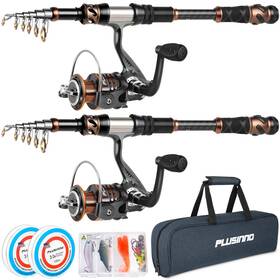Plusinno B0br5n86qx Fishing Rod And Reel Combos -24 Ton Carbon Fiber Telescopic