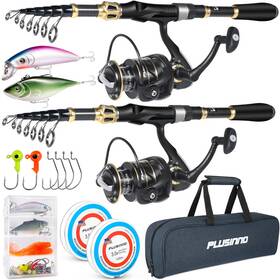 B0bzxl1y77 Plusinno Fishing Rod And Reel Combo Telescopic Pole Kit Spinning