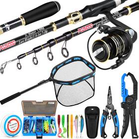 Plusinno B0fp8ld1ld Fishing Gearfull Pole Kit Include Rod And Reel Combo