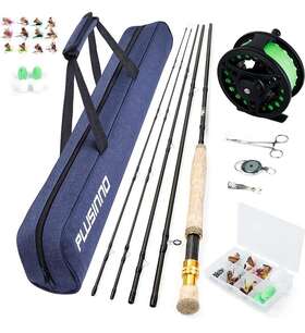 Fly-2021 Plusinno Fly Fishing Rod And Reel Combo 4 Piece Starter Kit Incl