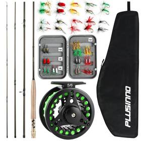 Flyfull003-us-fba Plusinno Fly Fishing Rod And Reel Combo 4 Piece Lightweight Ultra-portable Graphite F