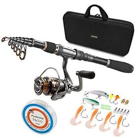 Plusinno Telescopic Fishing Rod And Reel Combos Full Kit Carbon Fiber