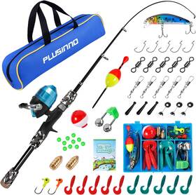 3dkrod Plusinno Tep B1.2 Kids Fishing Pole With Spincast Reel Telescopic Rod Combo Full