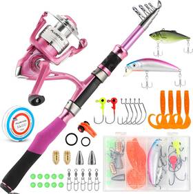 Plusinno Tep Pkit 1.8 Ladies Pink Telescopic Fishing Rod And Reel