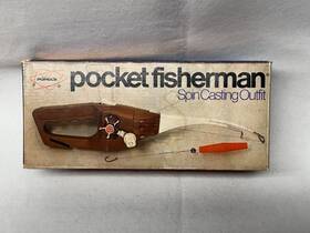 1972-nos Popeil Popeils Pocket Fisherman Spin Casting With Original Paperwork -