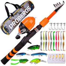 Kfsdn18 Proberos Kids Fishing Pole - Portable Telescopic Rod And Reel Combo K