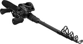 Profishiency 810082040395 Micro Pocket Spincast Combo 30 Inch Telescopic Rod 18 Retracted Black