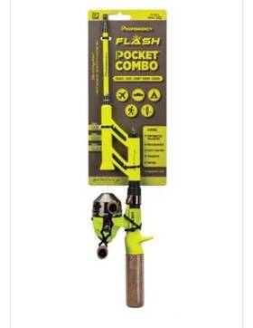Profishiency 850025316958 New Flash Telescopic Pocket Fishing Rod Spincast Combo - Green