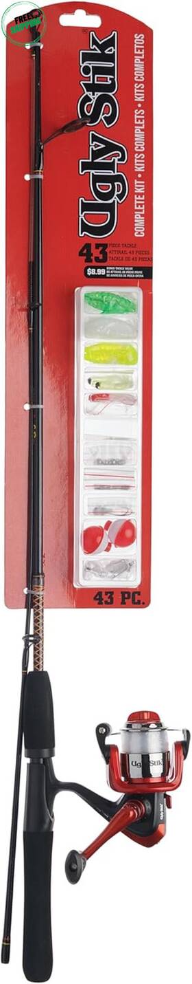 Pure Fishing 711181926415 Ugly Stik Complete Spincast Reel And Rod Kit