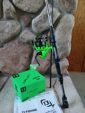 Quantum/13 Fishing 810068297935 Throttle Ii 2pc. Rod/reel Kalon Radioactive Pickle Spinning Reel Combo