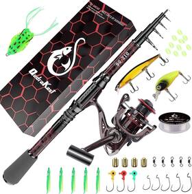 Qudrakast 629722705606 Fishing Rod And Reel Combos Unique Design With X-warping Painting 210cm