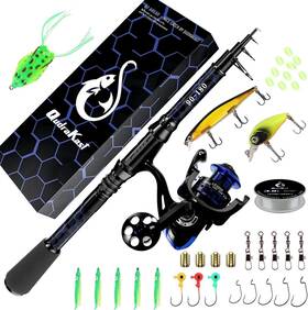 Qudrakast 681514577743 Fishing Rod And Reel Combos Unique Design With X-warping Painting Carbon Fi