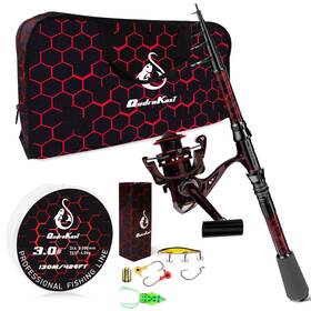 Frrbag-red-2100 Qudrakast Fishing Rod And Reel Combos Unique Design With X-warping Painting Carbon Fi