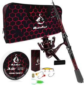 Qkbag-180red Qudrakast Fishing Rod And Reel Combos Unique Design With X-warping Painting Ca