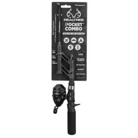 Realtree 810082041231 Black Pocket Combo Micro Telescopic Spincast