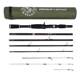Rigged & Ready Travel Fishing 060751092223 And Smuggler Series Rods. 6 Portable Super Compact S