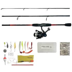 Rigged & Ready Travel Fishing 060751092261 And K Fish Combination Set. Rod. Compact 3 Section 170cm