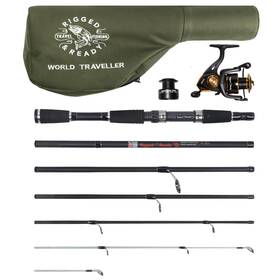 Rnr0001 Rigged & Ready Travel Fishing And World Traveller Rod Reel Case Combination 2 Tips 215 190cm