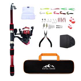 Royal Creek Llc 199284173095 Dawncaster Lite Telescopic Fishing Rod Kit Ultra-portable Travel Pole With