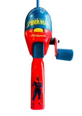 Shakespeare 043388485304 Shakespear Marvel Spider-man Beginner Rod Reel Line Hook Bobber Fishing Pole