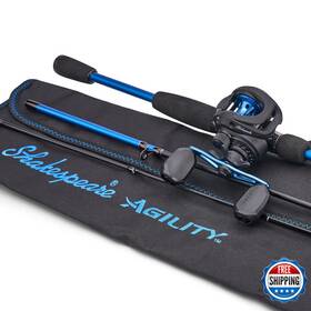 Shakespeare B0ckv2r2l9 Agility Travel Profile Baitcast Reel And 66 Fishing Rod Combo Right
