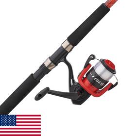 B0d15379jl Shakespeare Tiger Catfish Mossy Oak Spinning Reel And Fishing Rod Combo 9ft 2-pi