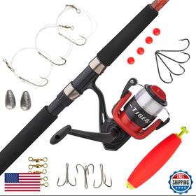 Shakespeare B0d1549pj6 Tiger Catfish Mossy Oak Spinning Reel And Fishing Rod Combo Tackle