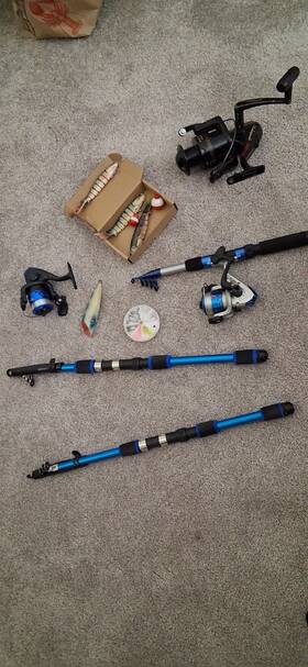 Bws-700 Shakespeare Bws 700 Long Cast Spinning Combo Black Blue Rod Reel Lure Lot
