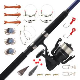Cmf3surfpier8ftsp Shakespeare Catch More Fish Spinning Reel And Fishing Rod Combo With Kit