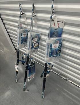 Skp-250-cmfsurfpier-ve2 Shakespeare Lot Of 3 Catch More Fish Surf/pier Spinning Combo 7 Ft Medium