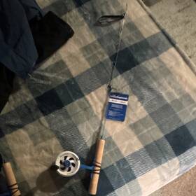 Skp-273-noodleice-ver4 Shakespeare Noodle Ice Fishing Combo Cork Handle Blue Rod And Reel
