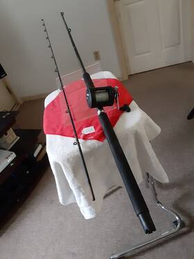 Shimano 14-20lb Trolling Fishing Rod Combo 8ft M Dium Action 2pc