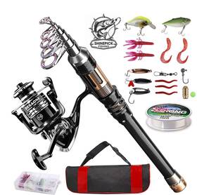 Shinepick 606314795061 Fishing Rod Kit Telescopic Pole And Reel Combo Full With Line Lu